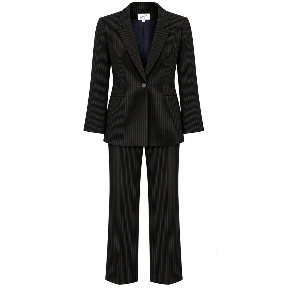 Vintage Jacqueline Ferrar Pinstripe Power Pant Suit Women Size 16 Dark Academia